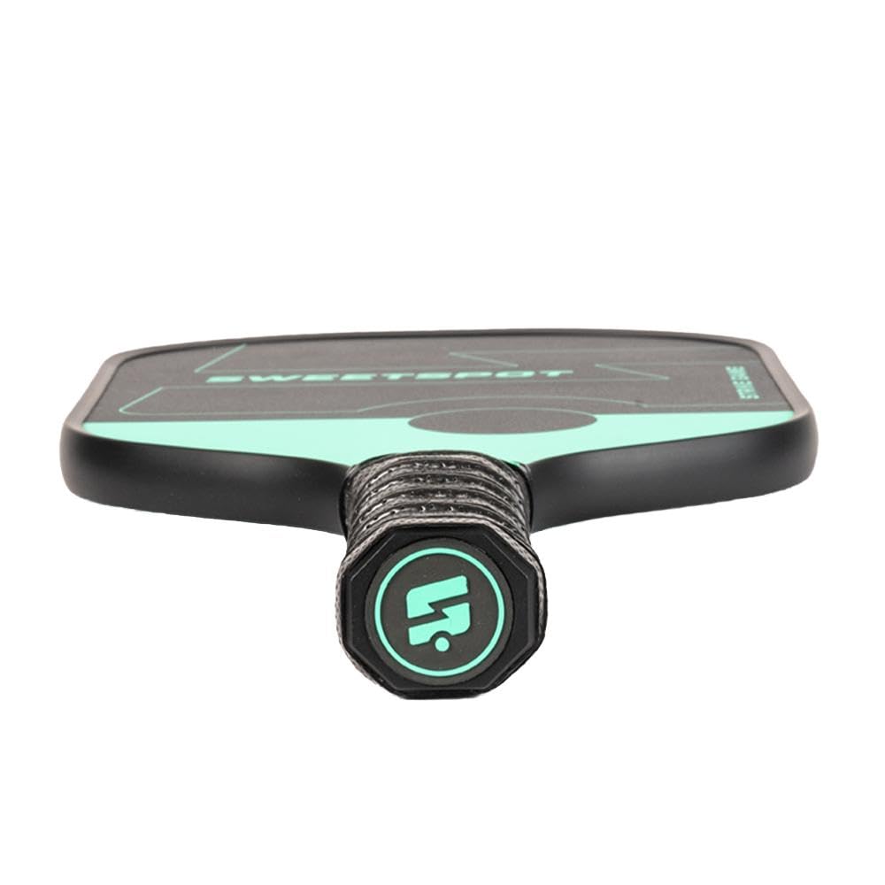 SweetSpot Strike Game Carbon Fiber Pickleball Paddle | USAPA Approved | Lightweight Pickle Ball Racket | Black and Mint
