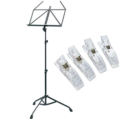 K&M 107 Pupitre pour partitions avec pinces Keepdrum Noir - Les Beatles, Paul McCartney, John Lennon, RIngo Starr, George Harrison K&M 107 Pupitre pour partitions avec pinces Keepdrum Noir