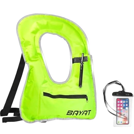 Inflatable Snorkel Vest - Portable Snorkel Vests for Adults - Durable Scuba Vest for Scuba Diving - Reliable Snorkel Floatation Device - Compact Snorkeling Vest with Pocket