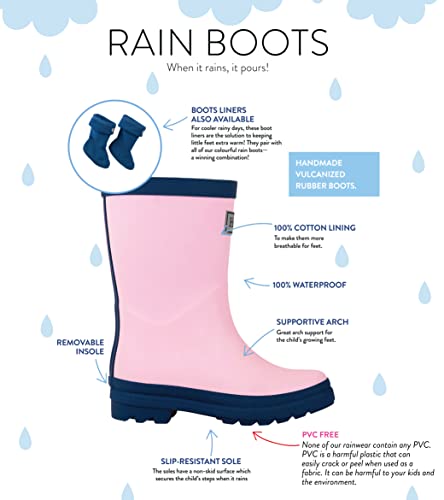 Hatley Unisex Child Classic Boots Raincoat, Pink & Navy, 2 Us Youth #TOP4
