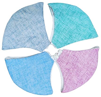 Frackson 12 Pcs Linen Cotton Fashionable Mask Pure Cotton Khadi Printed Mask for Men/Women 3 Layers Skin Friendly Washable Fabric, Light Weight & Comfortable - Adjustable Earloop