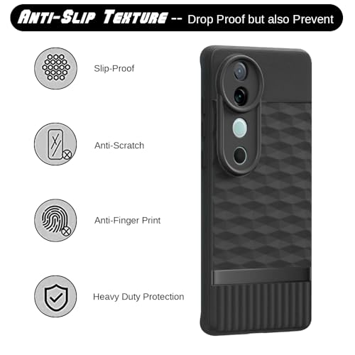 Image of Shockproof Case for Vivo V40 5G / V40 Pro 5G | Full Camera Protection | TPU Flexible Back Cover for Vivo V40 5G / V40 Pro 5G (Matte Black)