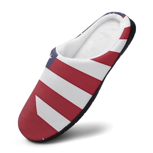 Mexico Flag U.S. Flag Women's Cotton Slippers Indoor Outdoor Slip-on Warm House Shoes with Anti-Skid Rubber Sole3