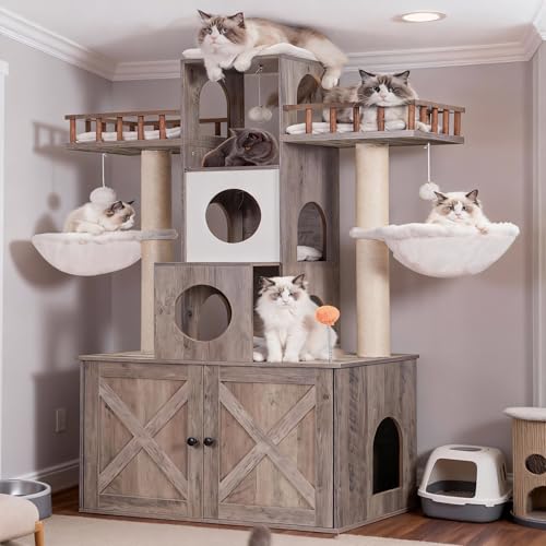Heybly Cat Tree with Litter Enclosure