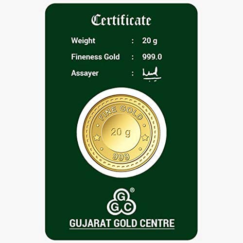 Image of GGC Gujarat Gold Centre 24k (999) Yellow Gold 20 Gram Mint Bar