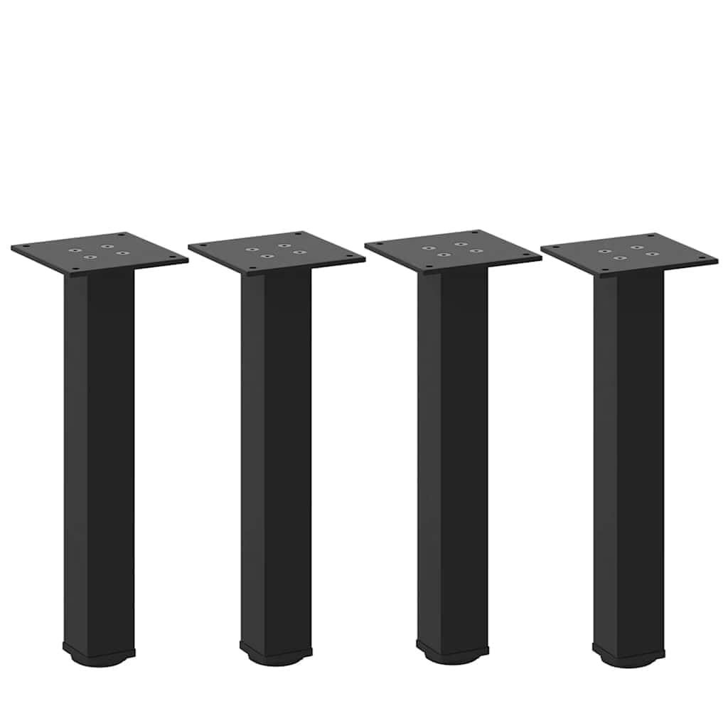 Patas de mesa de café, 4 unidades, acero negro, 30 – 32 cm, altura regulable, con tornillos, patas de muebles para mesa de café, estructura de mesa, estable, antideslizante, diseño industrial