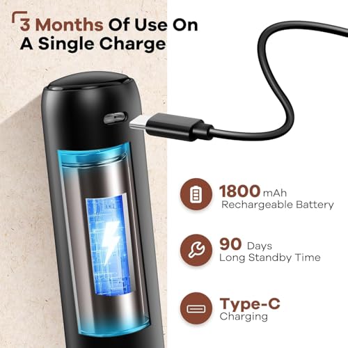 Image of Rechargeable Milk Frother Handheld, Portable Hand Mixer Frother Wand Drink Mixer for Coffee, Latte, Matcha, Cappuccino, Frappe with cover kitchen gifts (Matte Black)