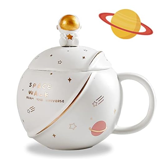 ZONSUSE Tazas de Cafe de Ceramica, Tazas Desayuno Bonitas, Taza Capuchino con Tapa y Cuchara, Taza Personalizada Dia del Padre, para Café, Té y Leche, Regalos para Amigas Originales, 400ML (Estilo 4)