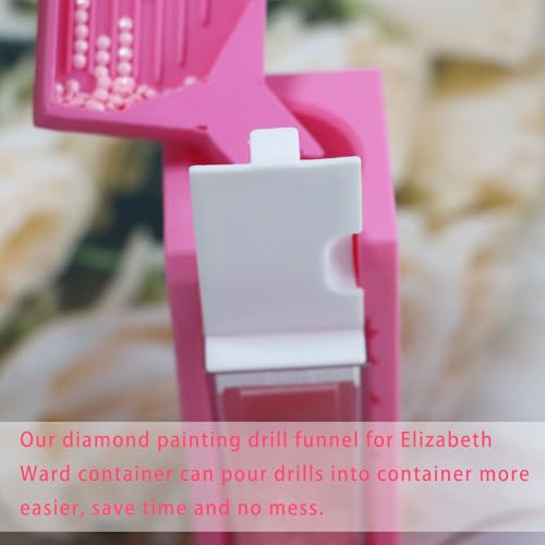 Image of PIAOLGYI Diamond Painting Funnel for Elizabeth Ward Bead Storage Containers,Diamond Painting Drill Funnel for Elizabeth Ward Container,Accessories Compatible with Elizabeth (Pink)