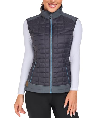 Little Donkey Andy Women's Lightweight Puffer Vest, Warm Outdoor Sleeveless