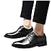 Imagen de BIISDOST Zapatos de negocios para hombre Derby Oxford Zapatos de boda Zapatos de cuero Zapatos clásicos de negocios de cuero Oxford Zapatos con cordones Hombres Smoking charol Brogue Zapatos