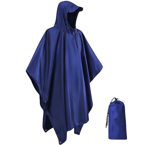 IBOPUXIU Wasserdichter Regenponcho, Atmungsaktiver Wiederverwendbar Regenjacken, Camping Zelt, Campingdecke 3 in 1 Multifunktionaler Regencape für Camping Wandern Fahrrad Angeln, Unisex (Blau) IBOPUXIU Wasserdichter Regenponcho, Atmungsaktiver Wiederverwendbar Regenjacken, Camping Zelt, Campingdecke 3 in 1 Multifunktionaler Regencape für Camping Wandern Fahrrad Angeln, Unisex (Blau)