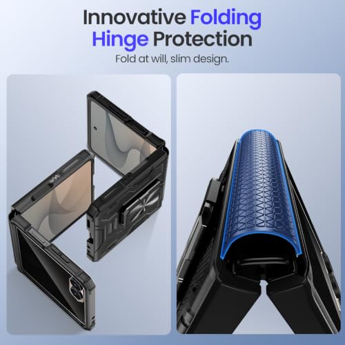 Image of VEGO for Samsung Flip 8 Case with Built-in Privacy Screen Protector-Black
