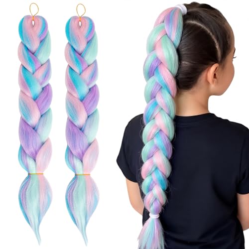 2 Pièce Perruque Enfant, Perruque Femme Costume Pour Cosplay d'Halloween Kpop, Cadeau Pour Femmes Filles (Color-1)