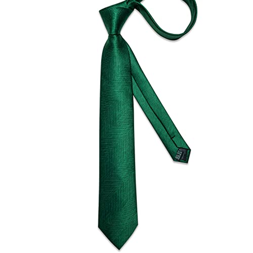 Image of DiBanGu Mens Silk Necktie Solid Color Tie and Pocket Square Cufflink Tie Clip Set Woven Plain Ties for Men Wedding Party