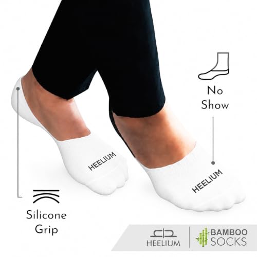 Image of HEELIUM Bamboo No Show Socks for Men | Odour Free & Breathable | 3X Softer Than Cotton Socks | Low Cut Socks | Size (UK 6-10)