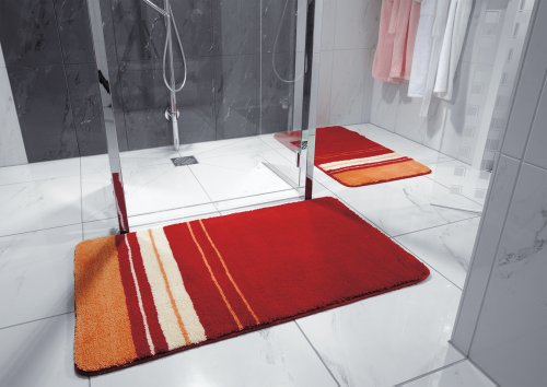 Ridder Singapore 7138060-350 Toilet Rug without Cut-Out 55 x 50 cm Polyacrylic Red
