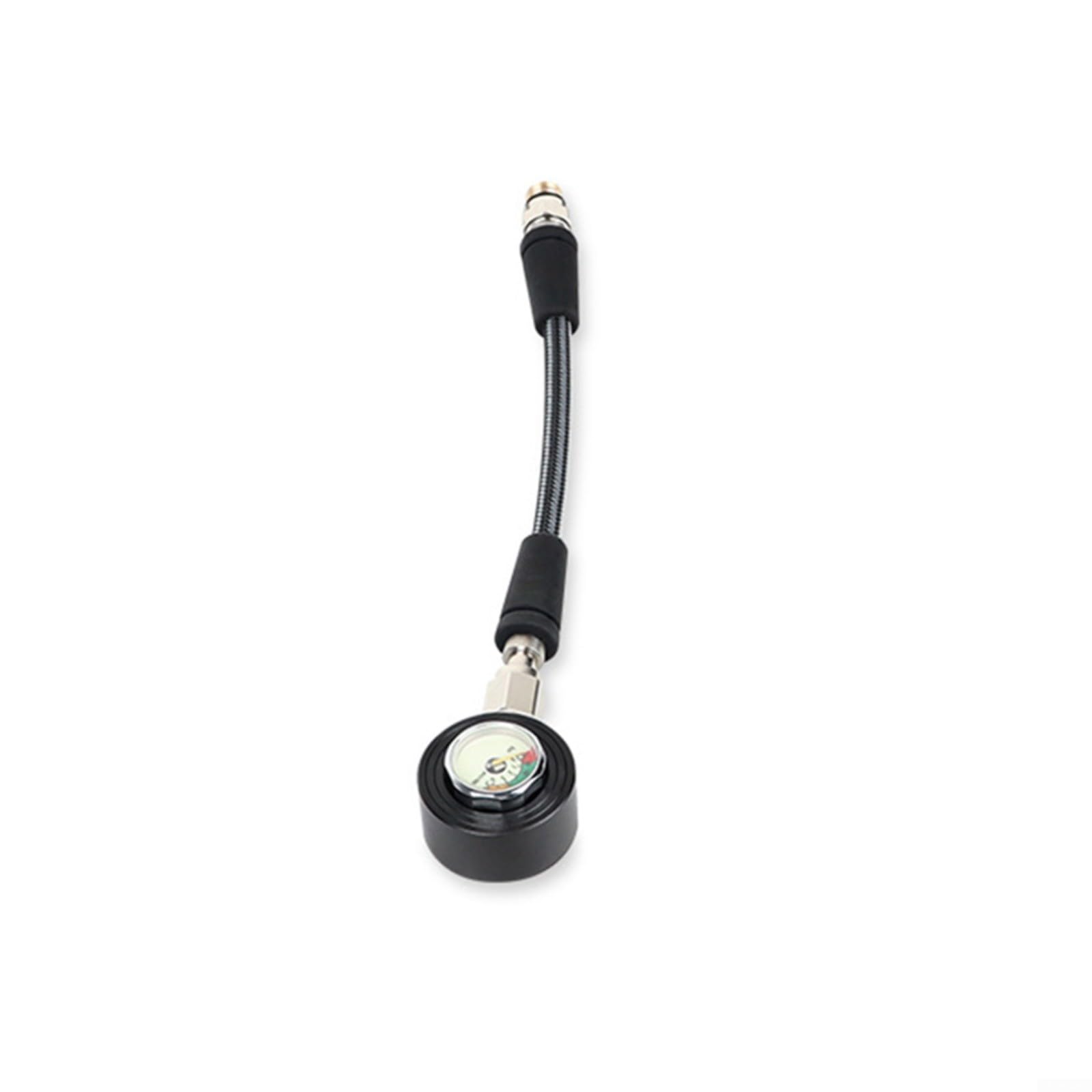 Manometro per immersioni subacquee, con tubo in fibra di carbonio, luminoso per quadrante, filettatura 7/16-20UNF, rotazione a 360° per il monitoraggio del serbatoio subacqueo (15 cm)