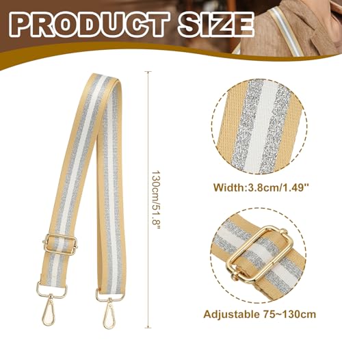 Image of PATIKIL Purse Strap, Wide Shoulder Strap Adjustable Crossbody Bag Straps Universal Replacement Shoulder Bag Belt for Women's Handbags Canvas Guitar Bag Backpack, Yellow