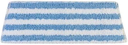 Close-up of the Vileda Lavatutto blue and white striped microfibre and cotton cloth.