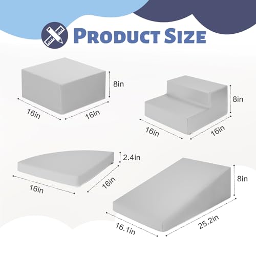 image for TODIBY 6-Piece Soft PU Leather Toddlers Climbing Toys, Baby Foam Climb