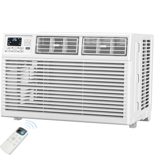 Antarctic Star 6,000 BTU Window Air Conditioner, Window AC Unit, Cools Rooms up to 250 Sq.Ft., 6 in 1 Modes Air Conditioner Window Unit with Remote Control, Easy to Install, Energy Saving, White