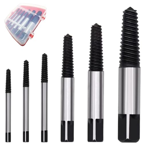 JYNXOR 6 Pièces Extracteur de Vis, Tourne a Gauche Extracteur de Boulons, Ensemble D'extracteurs de Vis pour Retirer Les Vis Endommagées, Rouillées,...