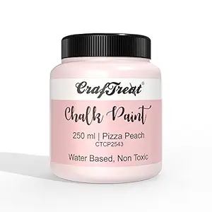 CrafTreatPizza Peach- Chalk Paint for Wood Furniture, Wall, Home Decor, Glass, DIY Craft - Matte Acrylic Chalk PaintPeach- Multi Surface Paint - 250ml