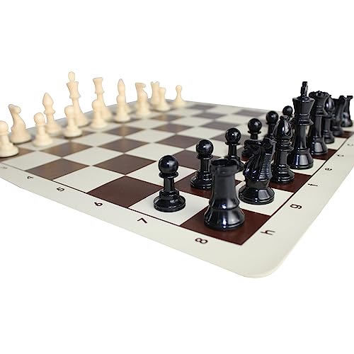 Jeu d'échecs roll up 20 pouces marron finition haut de gamme Double Queen - 4