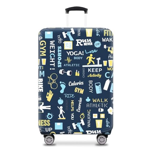 Navy Blue Polyester Fabric Small Protective Luggage Cover | Small Protective Luggage Cover Without Suitcase (Small)2