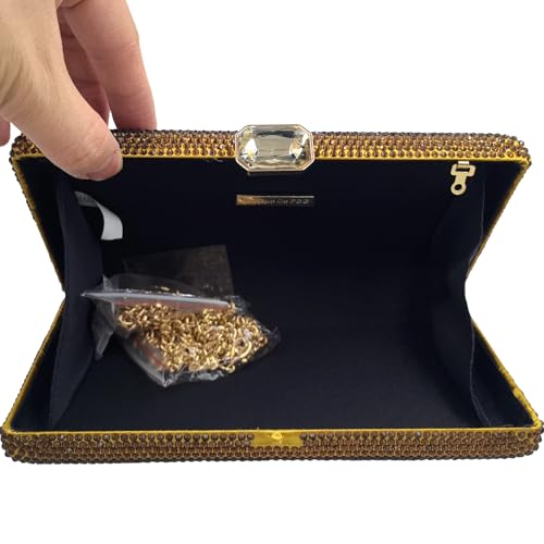 Image of Boutique De FGG Crystal Evening Bags for Women Formal Party Box Clutch Wedding Rhinestone Handbags Bridal Clutch Purse,Mini