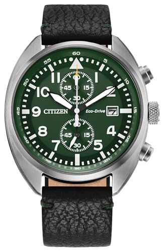 Image of Citizen Eco-Drive 41 mm Green Dial Chronograph Men Watch- CA7041-07X