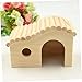 Kisangel Solid Wood Cabin Guinea Pig Toy Nest Moveable Hamster House Door Wooden Hut for Hamster Pet Mice Small Animal