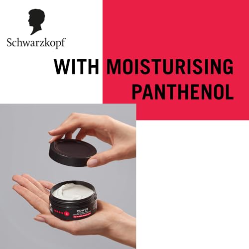 Image of Schwarzkopf TAFT Power Hair Wax For Luminous Shine And Glossy Hair, Hold 5 Lasts 48 Hours, Easy to Wash Out With No Stickiness, For All Hair Types, No Greasy Residue - 75ML