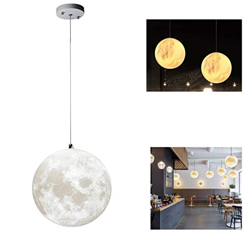 Shufeng Lune Suspension 3D Impression Plafond lumière personnalité Moderne 3200K 6500K E26 pour Chambre/Chambre des Enfants/Balcon,30cm