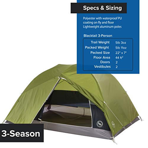 Carpa para camping Big Agnes Blacktail para 3 personas miniatura 4