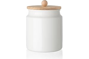 Sweejar White Ceramic Kitchen Canisters with Lid
