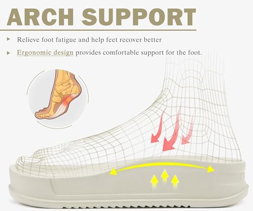 Image of KuaiLu Mens Casual Sandals with Comfortable Orthopedic Arch Support Summer Beach Walking Shoes Cushion Slides Slip on Indoor Outdoor