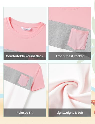 Image of PATPAT Family Matching Outfits Mommy and Me Dresses Floral Dress & Tee Sets | Couples Matching Outfits, Beach Vacation, Family Photoshoot, Drop Shoulder Design Dress, Cotton Blend T-shirts