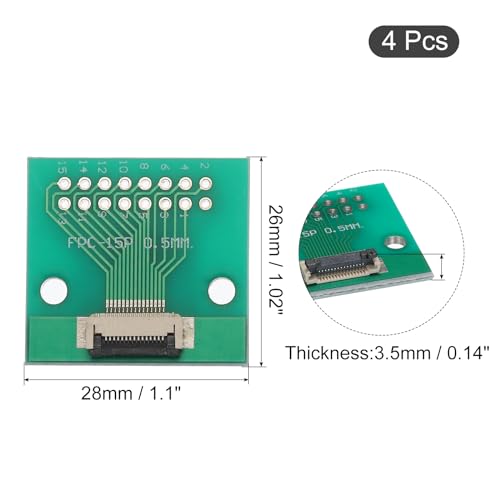 MECCANIXITY conversor FPC FFC PCB 15P 0.5mm pack 4 miniatura 2