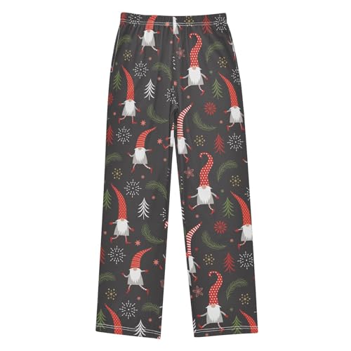 Boys' Pants Cute Christmas Gnome Red Hat Long Bottoms Jogger Pants Elastic Waist Trousers with Pockets S-XL