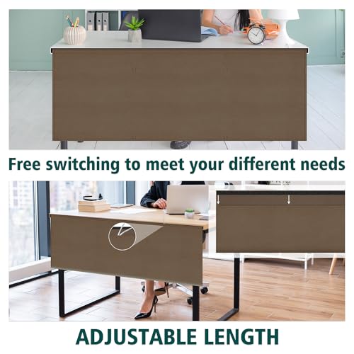 EcoBrisa 48" Under Desk Privacy Panel Brown Self-Adhesive Modesty Panel for Cord Organizer Pockets and Desk Skirt for Home Office or Standing Workstation (Brown) by EcoBrisa - Image 6