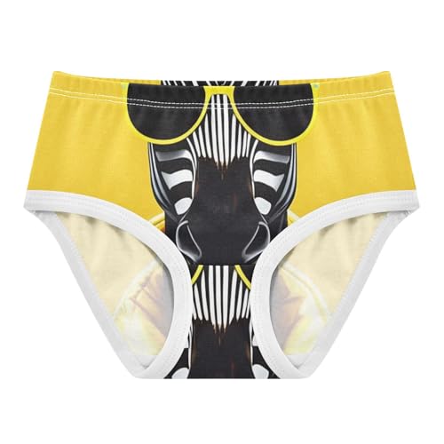 Cotton Toddler Underwear Custom Zebra Cute Yellow Funny Cute Panties Girl Print Briefs Girls Undies 2t