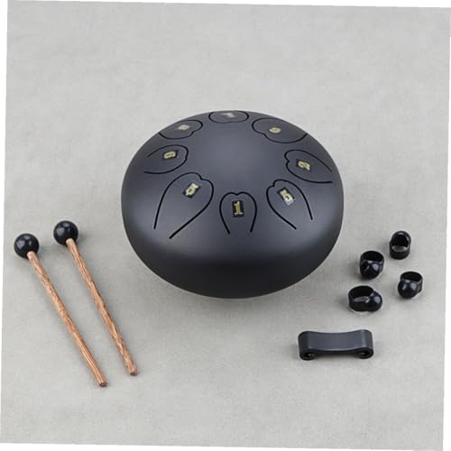 Tambor de lengua metálico Abaodam negro grande para principiantes miniatura 3