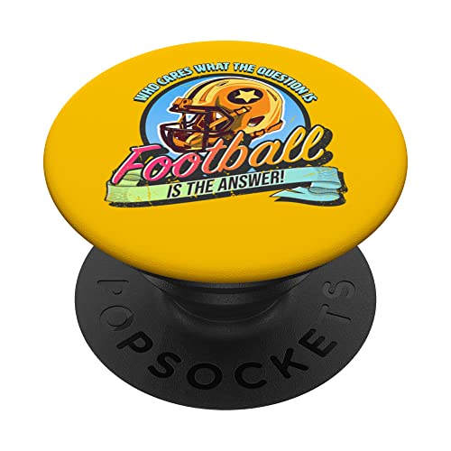 Football is the answer to all questions - American Football PopSockets Swappable PopGrip, Black