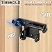 TIBEGOLD Slide Bolt Gate Latch with Padlock Hole, Heavy Duty Fence Sliding Bolt Gate Latch for Wooden Fence, Slide Latches Outdoor Doors for Wood Vinyl Fence Barn Shed, Black, 1 Pack