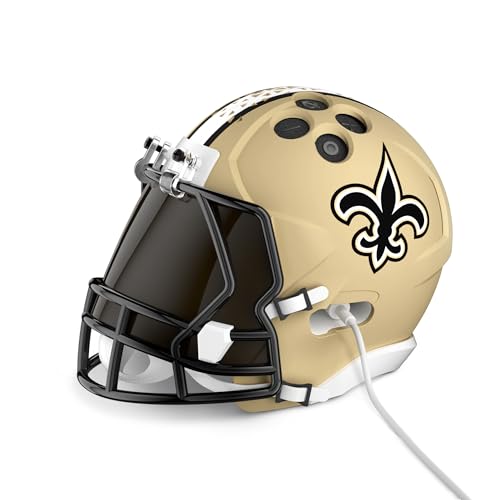 Image of NFL Echo Dot Bundle: Includes Echo Dot | Charcoal and Limited-Edition NFL Helmet Stand | New Orleans Saints