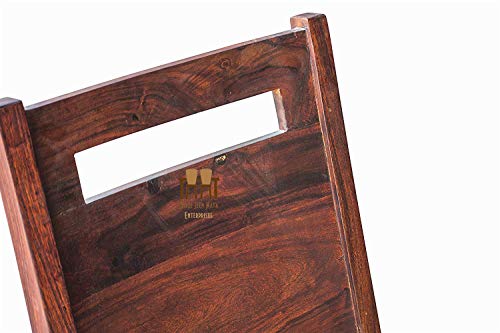 Image of Solid Sheesham Wood Set of Two Dining Chairs for Dining Room | Study Room | Office | Guest Room | Finish Color - Honey Finish |