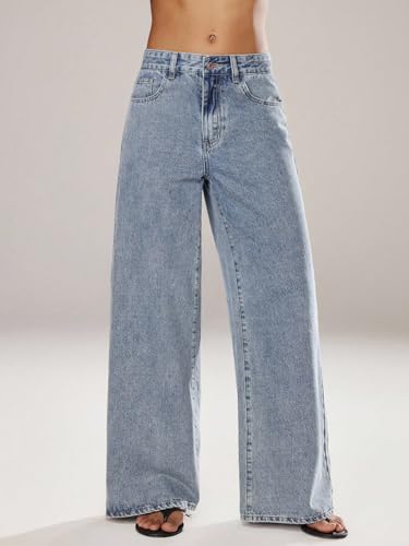 Image of Glossia Denim Baggy Jeans for Women | Stretchable High Waist Straight Fit Jeans for Women | High Rise Stretch Denim | Loose Fit Plus Size Denim (Sizes - 24 to 44) WJ71-1205-$