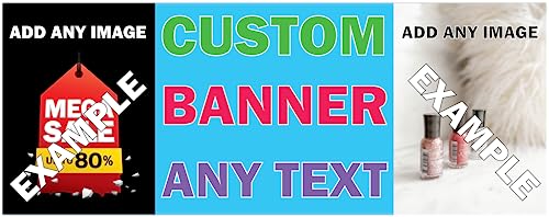 Hippowarehouse Personalised Banner Shop 5ft x 2ft Custom Image Name Any Text Business Decoration Gig Music Venue Sale Sign